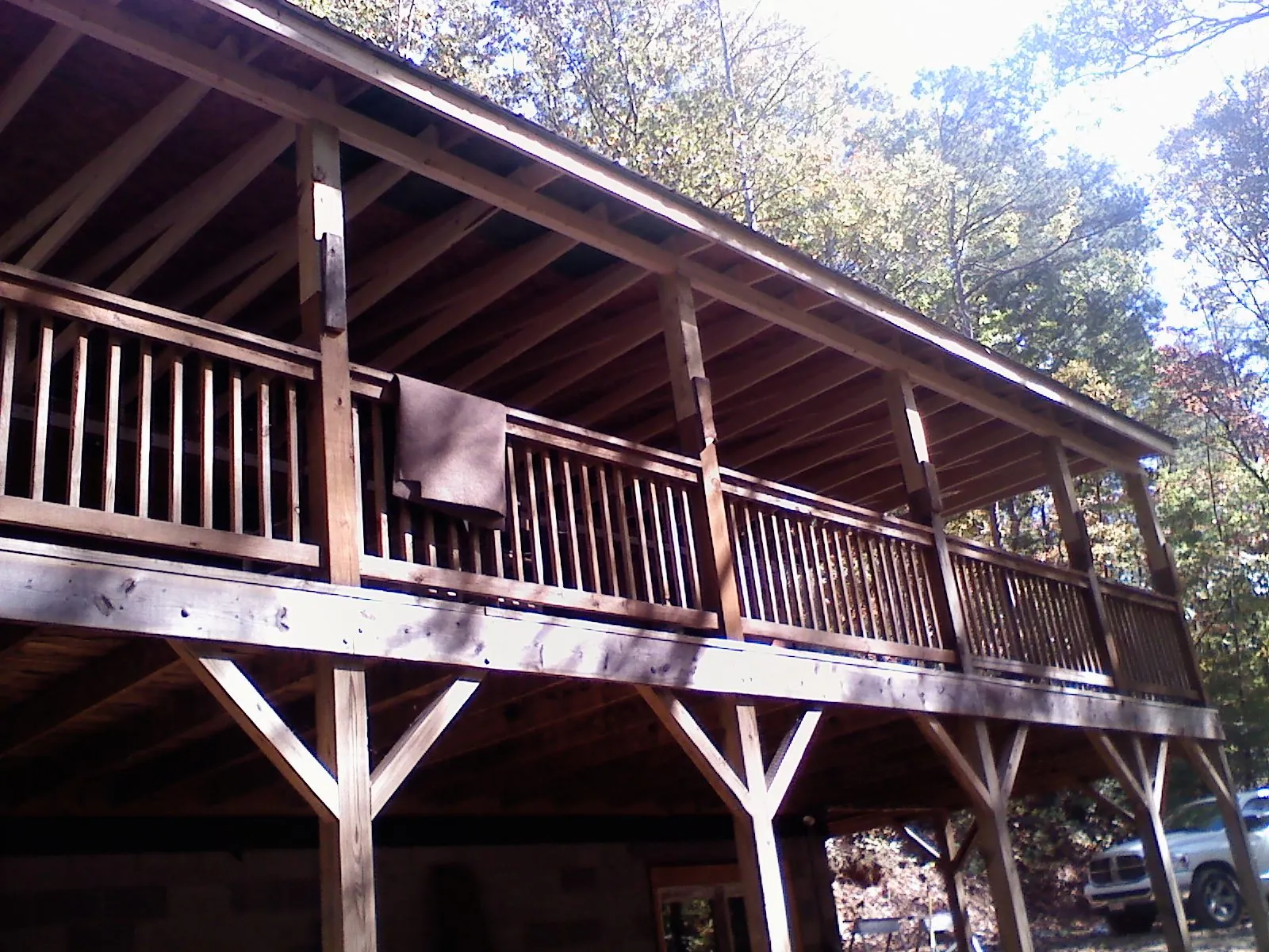 Timber framing under a new elevated porch and deck — Roof Leak Repair in Stanhope by Roofing Brothers